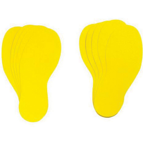 &eacute;tiquettes pour marquage des planchers, Empreinte de pas, 12" lo x 3,75" la, Jaune, Vinyle Seaboard Timber Mart