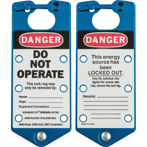 Labeled Lockout Hasps, Blue Seaboard Timber Mart