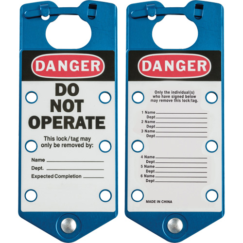 Labeled Lockout Hasps, Blue Seaboard Timber Mart