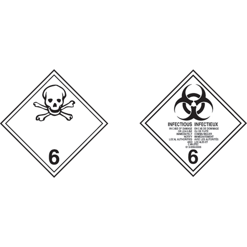 TDG Shipping Labels, Class 6.1, Toxic Substances, Vinyl Seaboard Timber Mart