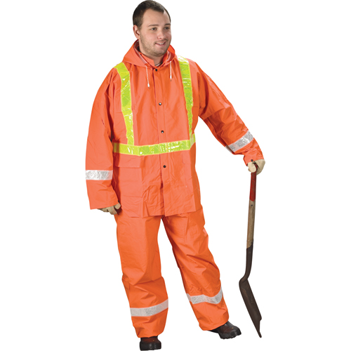 Tornado Traffic Rain Suit, PVC, Small, High Visibility Orange Seaboard Timber Mart