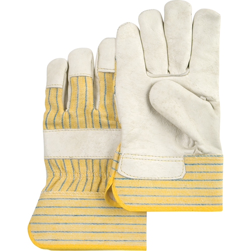 Standard-Duty Dry-Palm Fitters Gloves, Large, Grain Cowhide Palm, Cotton Inner Lining Seaboard Timber Mart