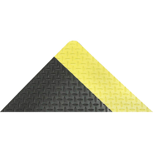 Saddle Trax Anti-Fatigue & Ergonomic Floor Mat, Diamond, 2' x 3' x 1", Black/Yellow, Vinyl Seaboard Timber Mart