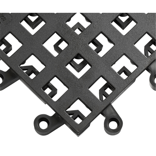 Carrelage no 560 ErgoDeck , PVC, 1-1/2' la c, 1-1/2' lo, 7/8" &eacute;paisseur, Noir Seaboard Timber Mart