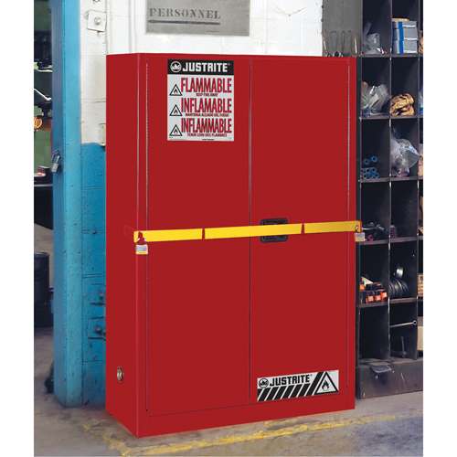 High Security Flammables Safety Cabinet with Steel Bar, 45 gal., 2 Shelves Seaboard Timber Mart