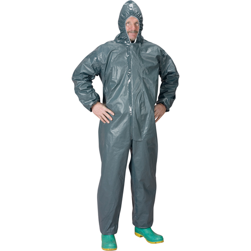 2.0 Mil CRFR Hooded Coveralls, Small, Grey, FR Treated Fabric Seaboard Timber Mart