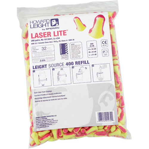 Howard Leight Laser Lite&reg; Single-Use Earplugs, Bulk - Polybag Seaboard Timber Mart