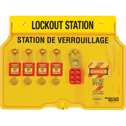 Station de verrouillage, Cadenas Thermoplastique, Capacit&eacute; de 4, Cadenas Compris Seaboard Timber Mart