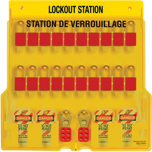 Lockout Station, Thermoplastic Padlocks, 20 Padlock Capacity, Padlocks Included Seaboard Timber Mart