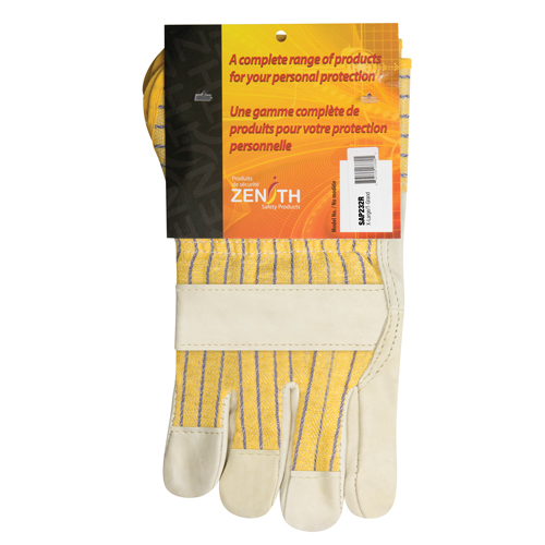 Standard-Duty Dry-Palm Fitters Gloves, X-Large, Grain Cowhide Palm, Cotton Inner Lining Seaboard Timber Mart