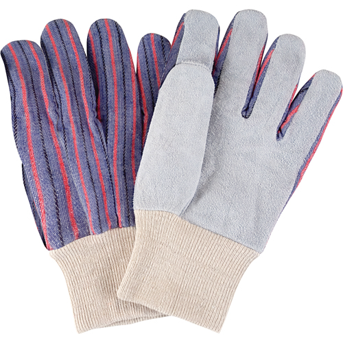 Gants de travail d'usage standard, Grand, Paume en Cuir de vache refendu Seaboard Timber Mart