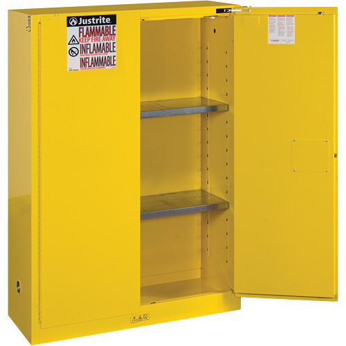 Sure-Grip&reg; Ex Flammable Storage Cabinets, 45 gal., 2 Door, 43" W x 65" H x 18" D Seaboard Timber Mart