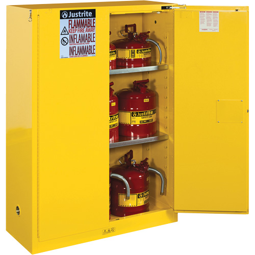 Sure-Grip&reg; Ex Flammable Storage Cabinets, 45 gal., 2 Door, 43" W x 65" H x 18" D Seaboard Timber Mart