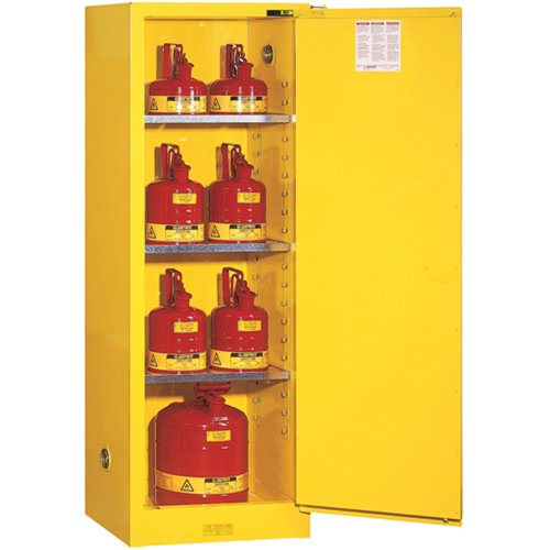Sure-Grip&reg; EX Slimline Flammable Safety Cabinet, 22 gal., 1 Door, 23.25" W x 65" H x 18" D Seaboard Timber Mart
