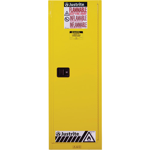 Sure-Grip&reg; EX Slimline Flammable Safety Cabinet, 22 gal., 1 Door, 23.25" W x 65" H x 18" D Seaboard Timber Mart