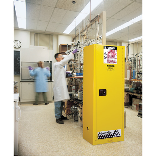 Sure-Grip&reg; EX Slimline Flammable Safety Cabinet, 22 gal., 1 Door, 23.25" W x 65" H x 18" D Seaboard Timber Mart