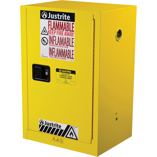 Sure-Grip&reg; EX Compac Flammable Safety Cabinet, 12 gal., 1 Door, 23.25" W x 35" H x 18" D Seaboard Timber Mart