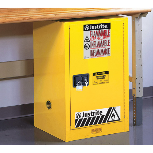 Sure-Grip&reg; EX Compac Flammable Safety Cabinet, 12 gal., 1 Door, 23.25" W x 35" H x 18" D Seaboard Timber Mart
