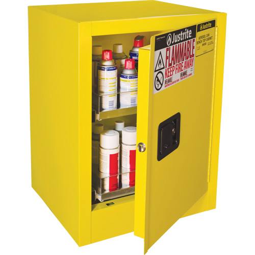 Sure-Grip&reg; EX Benchtop Flammable Safety Cabinet, 24 gal., 1 Door, 21" W x 27" H x 18" D Seaboard Timber Mart