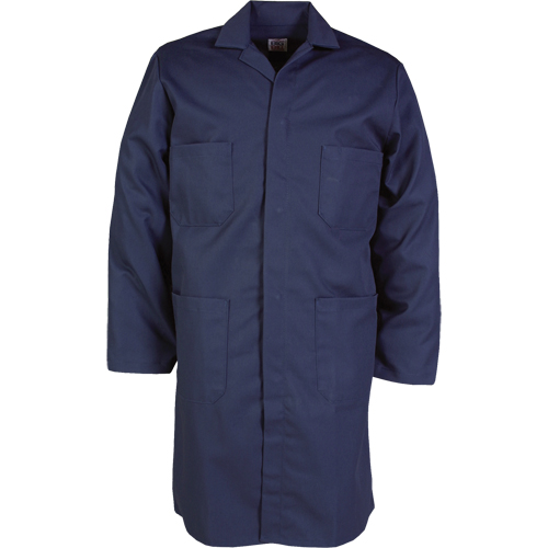 Lab Coat, Poly-Cotton, 46, Navy Blue Seaboard Timber Mart