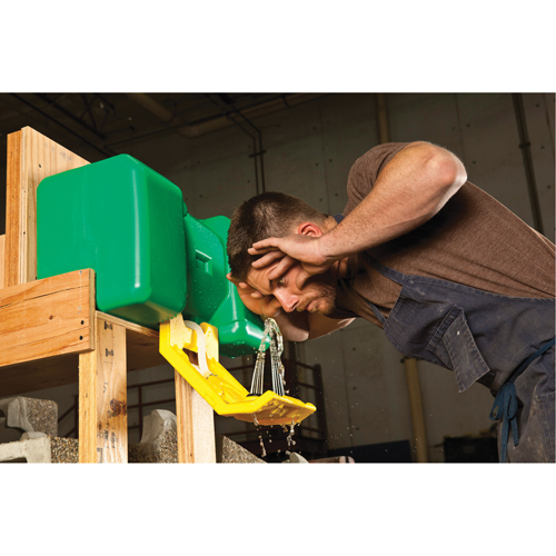 Poste de douche oculaire, Aliment&eacute; par gravit&eacute;, Capacit&eacute; 9 gal., Conformit&eacute; ANSI Z358.1 Seaboard Timber Mart