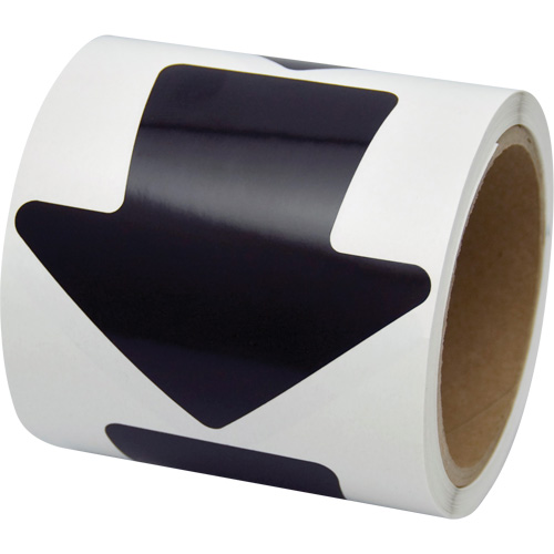 D&eacute;calcomanie en couleur pour le marquage des planchers, Fl&egrave;che, 4" lo x 4" la, Noir, Vinyle Seaboard Timber Mart