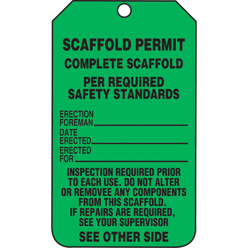 &eacute;tiquettes de s&eacute;curit&eacute; d'inspection et de contr&ocirc;le de l'&eacute;tat de l'&eacute;quipement, Papier cartonn&eacute;, 3-1/8" la x 5-7/8" h, Anglais Seaboard Timber Mart