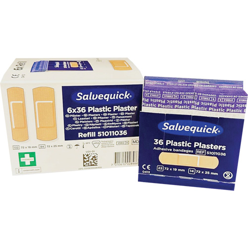 Salvequick&reg; Bandage Dispensing Systems Refills, Rectangular/Square, Plastic, Sterile Seaboard Timber Mart