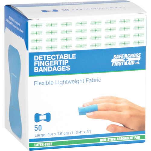 Bandages, Fingertip, 3", Fabric Metal Detectable, Sterile Seaboard Timber Mart