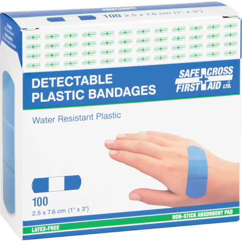 Bandages, Rectangular/Square, 3", Plastic Metal Detectable, Sterile Seaboard Timber Mart