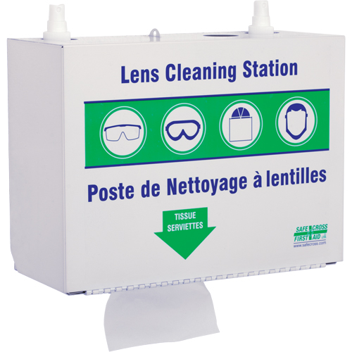 Postes en M&eacute;tal Pour Le Nettoyage De Verres - Deux Boutielle De Solution 500ml Et 1 Boîte De Serviettes, M&eacute;tal, 10,5" lo x 5,5" p x 6,3" h Seaboard Timber Mart