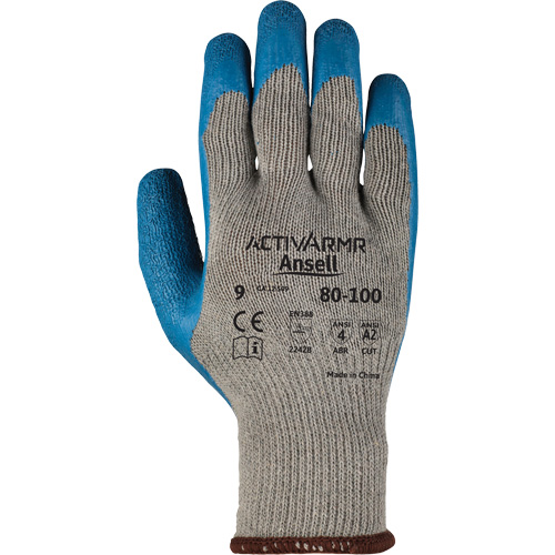 Gants ActivArmr 80-100, 9/Grand, R&ecirc;vetement Latex de caoutchouc, Calibre 10, Enveloppe en Polyester/Coton Seaboard Timber Mart