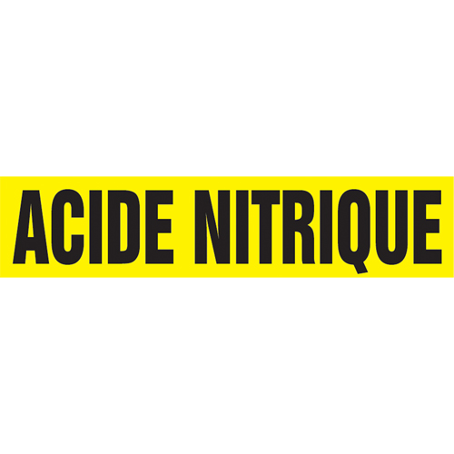 Marqueur de tuyau "Acid Nitrique", Autocollant, 4" h x 24" la, Noir sur jaune Seaboard Timber Mart