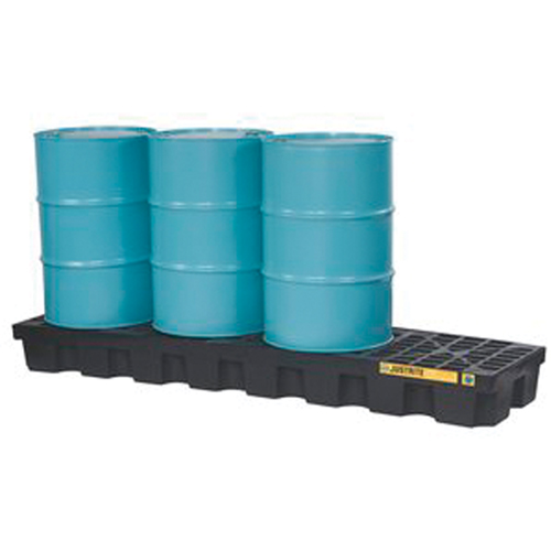 EcoPolyBlend Spill Control Pallets - With Drain, 75 US gal. Spill Capacity, 97" x 25" x 9" Seaboard Timber Mart