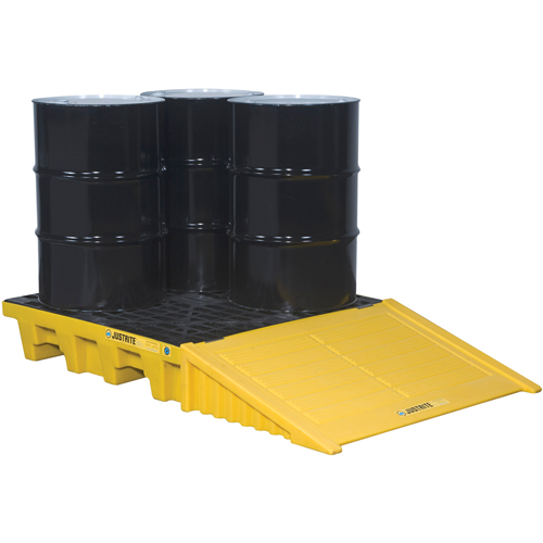 EcoPolyBlend Spill Control Pallets - With Drain, 73 US gal. Spill Capacity, 49" x 49" x 10.2" Seaboard Timber Mart