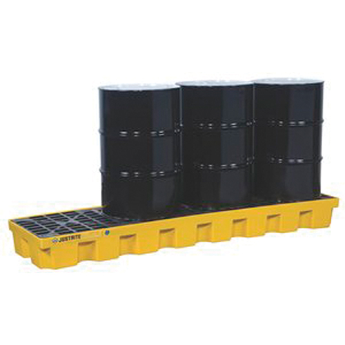 Palettes pour contr&ocirc;le des d&eacute;versements EcoPolyBlend sans drain, Capacit&eacute; de d&eacute;versement 75 gal. US, 97" x 25" x 9" Seaboard Timber Mart