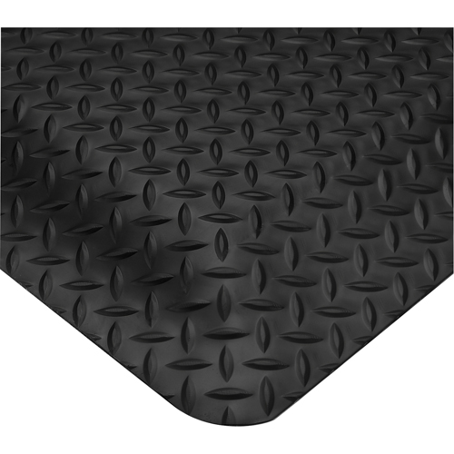Tapis Smart No 497, Losange, 2' x 3' x 5/8", Noir, PVC Seaboard Timber Mart