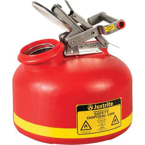 Liquid Disposal Cans, Polyethylene, 2 US gal., Red, FM Approved Seaboard Timber Mart