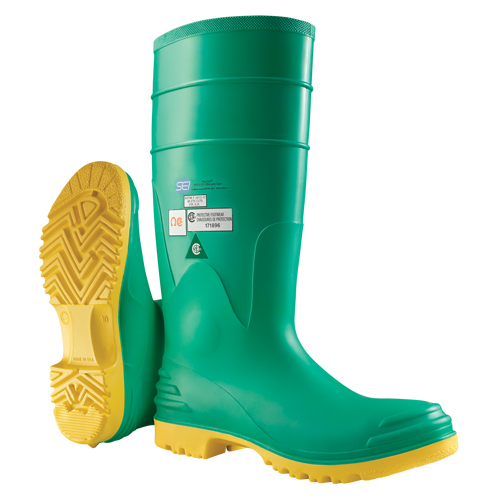 Bottes aux genoux Hazmax 16", PVC, Embout Acier, Pointure 14, Semelle R&eacute;sistant aux perforations Seaboard Timber Mart