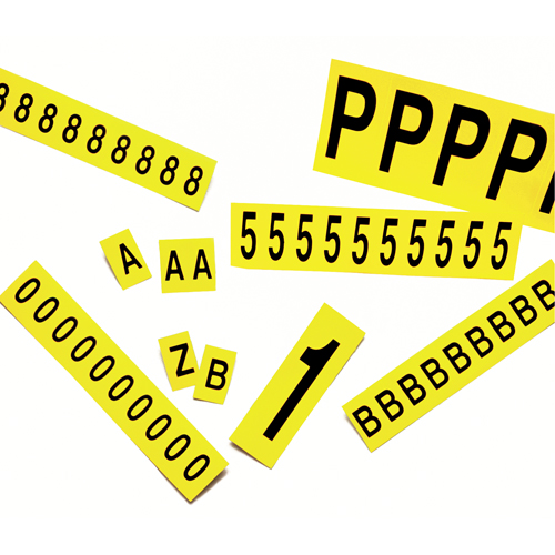 Rep&egrave;res adh&eacute;sifs &agrave; chiffres individuels, 9, 3-7/8" h, Noir sur jaune Seaboard Timber Mart