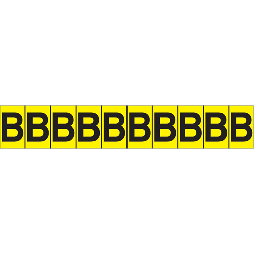 Individual Adhesive Letter Markers, B, 1" H, Black on Yellow Seaboard Timber Mart