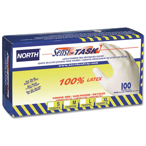 Sensi-Task Disposable Gloves, Large, Latex, 5-mil, Powder-Free, White Seaboard Timber Mart