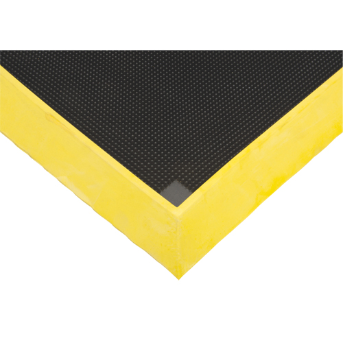 Tapis pour l'assainissement des chaussures, Caoutchouc, 2-2/3' la x 3-1/4' lo x 2-1/2" &eacute;pais, Jaune Seaboard Timber Mart