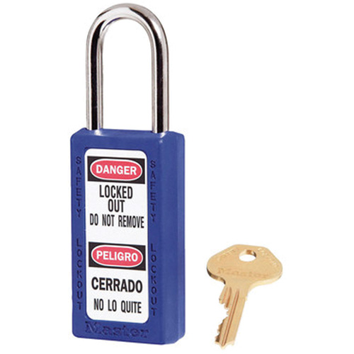 Cadenas de s&eacute;curit&eacute; Zenex 411, Bleu, Cl&eacute;s identiques, Thermoplastique, Largeur de 1-1/2" Seaboard Timber Mart