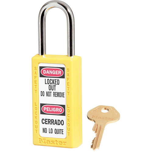 411 Zenex Safety Padlocks, Yellow, Keyed Alike, Thermoplastic, 1-1/2" Width Seaboard Timber Mart