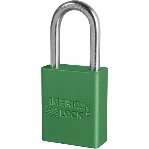 American Lock&reg; Safety Padlocks, Green, Keyed Alike, Aluminum, 1-1/2" Width Seaboard Timber Mart