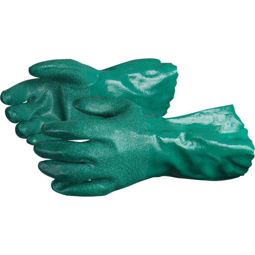 Chemstop Gloves with Crushed Ceramic-Powder Grip Finish, Size Medium/8, 12" L, Nitrile, Cotton Jersey Inner Lining, 40-mil Seaboard Timber Mart