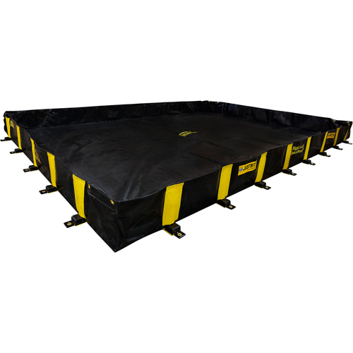 Bermes Rigid-Lock QuickBerm, Capacit&eacute; 2390 gal. US, 16' la x 20' lo x 12" h, Paroi &agrave; piquets Seaboard Timber Mart