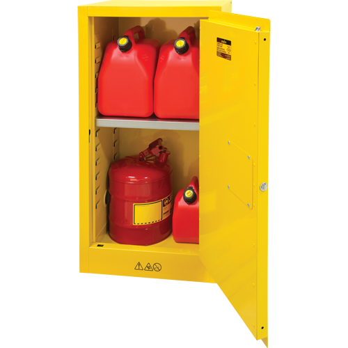 Flammable Storage Cabinet, 16 gal., 1 Door, 23" W x 44" H x 18" D Seaboard Timber Mart