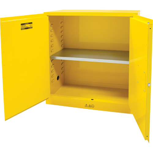 Flammable Storage Cabinet, 30 gal., 2 Door, 43" W x 44" H x 18" D Seaboard Timber Mart